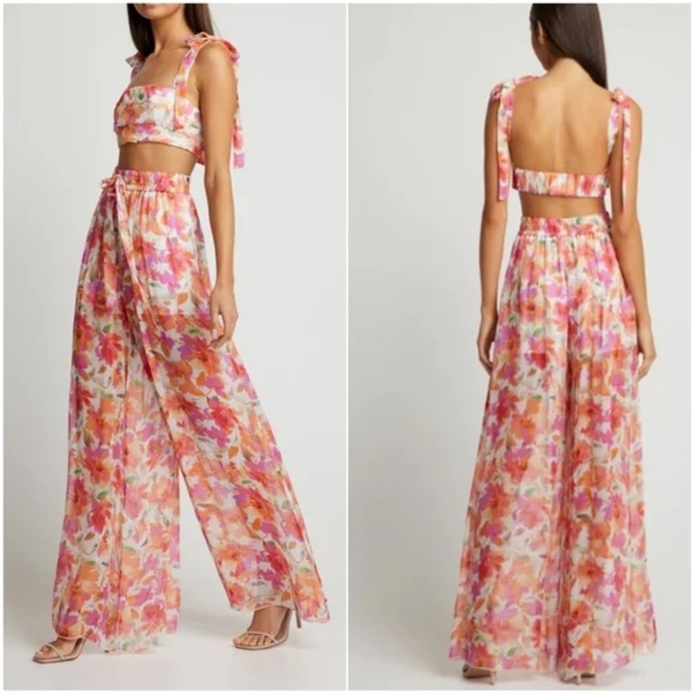 SOFIA THE LABEL SASKIA PANT AND BRALETTE FLORAL PRINT
